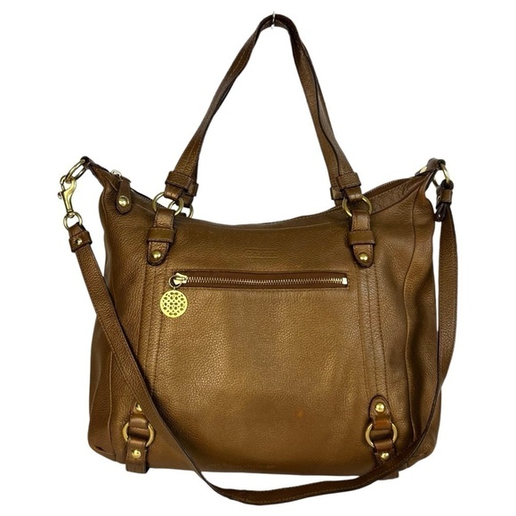 Coach Alexandra Convertible Bag Purse Pebbled Leather Hobo Satchel Gold Metallic - Picture 1 of 13
